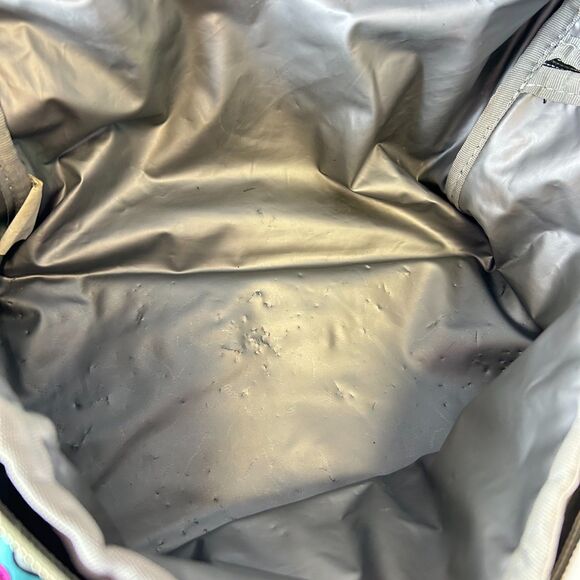 Betsey Johnson Turquoise Blue Multicolored Tea Time Print Insulated Satchel Bag - Picture 9 of 15